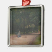 の食べ物を与え公園の鳥(Paul Peel著) メタルオーナメント (左)