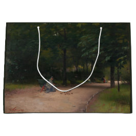 の食べ物を与え公園の鳥（Paul Peel著） ラージペーパーバッグ