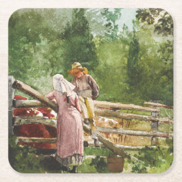 の食べ物を与え時刻 スクエアペーパーコースター