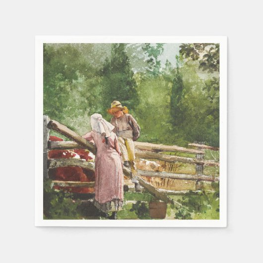 の食べ物を与え時刻 スタンダードカクテルナプキン (正面)