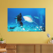 の食べ物を与え雄牛 キャンバスプリント (インサイチュ (リビング))