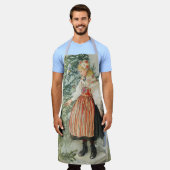 の飾クリスマスツリー – カール・ラーソン エプロン (着用した状態)