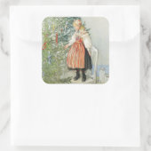 の飾クリスマスツリー – カール・ラーソン スクエアシール (バッグ)