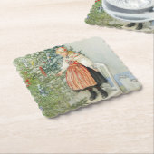 の飾クリスマスツリー – カール・ラーソン ペーパーコースター (アングル)