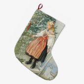 の飾クリスマスツリー – カール・ラーソン ラージクリスマスストッキング (正面 (吊り時))