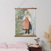 の飾クリスマスツリー – カール・ラーソン 吊り下げ型タペストリー (寝室)