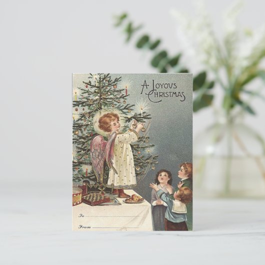 の飾クリスマスツリー – ビンテージクリスマス シーズンポストカード (スタンド正面)
