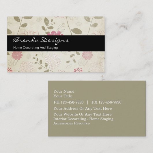 の飾名刺フローラスタイル 名刺 (正面/裏面)