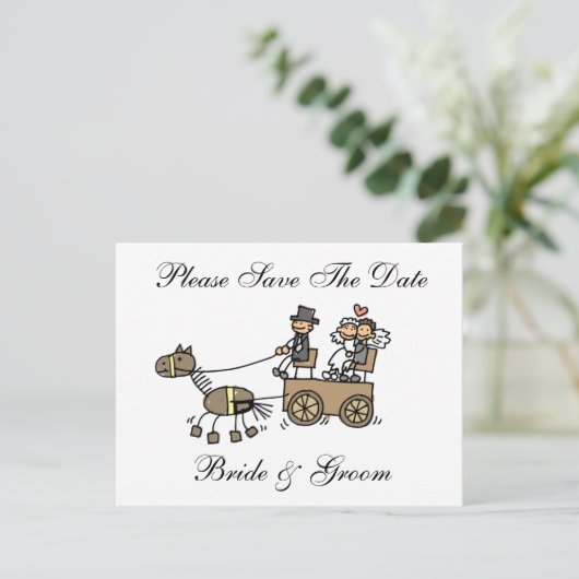 の馬結婚と馬車は日付を保存する 案内ポストカード (スタンド正面)