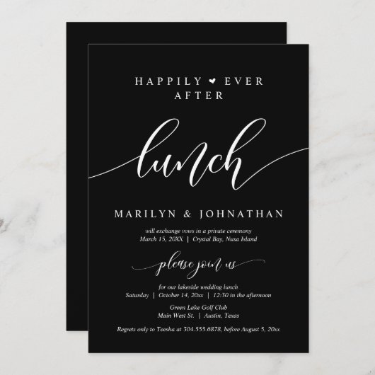 の駆け落ちランチ結婚パーティーの後に幸せに 招待状 (正面/裏面)