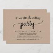 の駆け落ち素朴後結婚の幸せなパーティー 招待状 (正面/裏面)