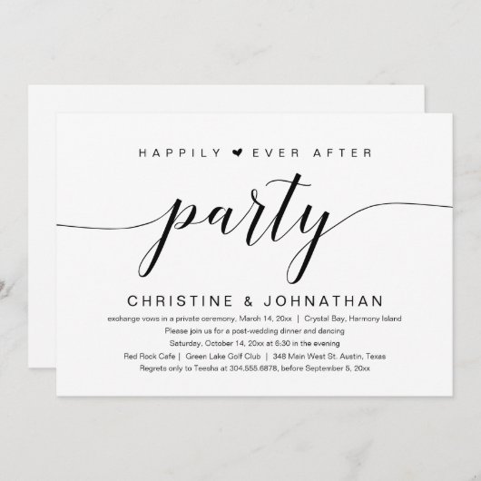 の駆け落ち結婚パーティーが侵入した後 招待状 (正面/裏面)