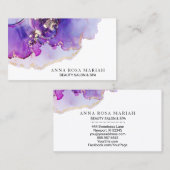 *~*の魅力の抽象芸術のはっきりしたなラベンダーの金ゴールドは青を金めっきしました 名刺 (正面/裏面)