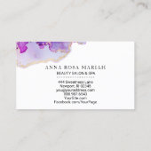 *~*の魅力の抽象芸術のはっきりしたなラベンダーの金ゴールドは青を金めっきしました 名刺 (裏面)