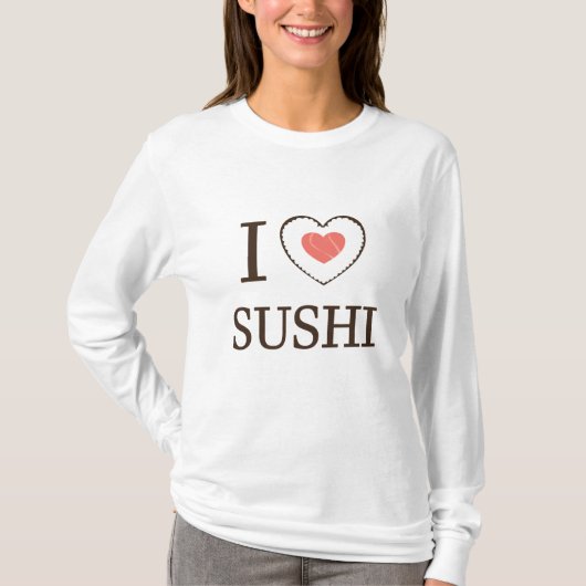 の鮭を愛す食べる寿司 Tシャツ (正面)