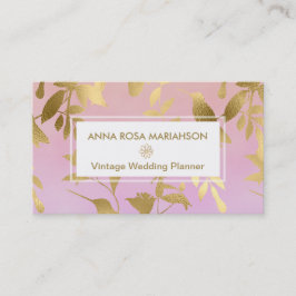 *~*の鳥の花の金ゴールドのアールデコパターン 名刺