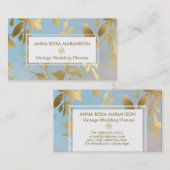 *~*の鳥の花の金ゴールドのアールデコパターン 名刺 (正面/裏面)