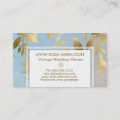 *~*の鳥の花の金ゴールドのアールデコパターン 名刺 (裏面)