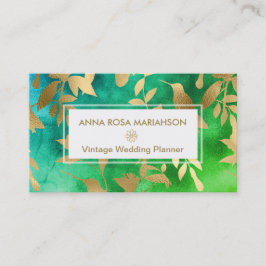 *~*の鳥の花の金ゴールドのアールデコパターン 名刺