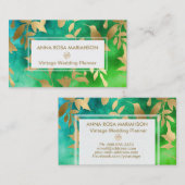 *~*の鳥の花の金ゴールドのアールデコパターン 名刺 (正面/裏面)