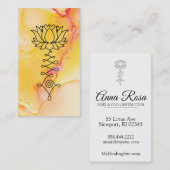 *~*の黄橙色のはすヨガの霊気の治療のマッサージ 名刺 (正面/裏面)