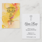 *~*の黄橙色のはす霊気の治療のヨガの夢 名刺 (正面/裏面)