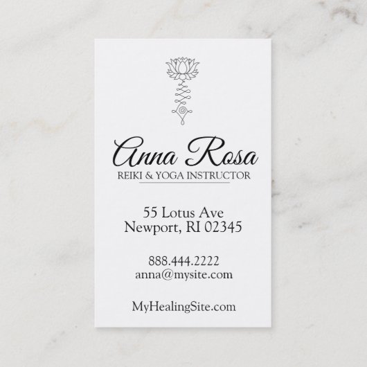 *~*の黄橙色のはす霊気の治療のヨガの霊気 名刺 (裏面)