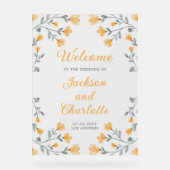 の黄結婚色のワイルドフラワー透明歓迎 アクリルサイン (正面)