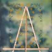 の黄結婚色のワイルドフラワー透明歓迎 アクリルサイン (ニュートラル)