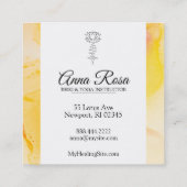 *~*の黄色い赤紫のはす霊気のマッサージのヨガ スクエア名刺 (裏面)