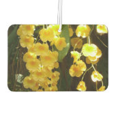 の黄色ぶら下がったい蘭の熱帯花 カーエアーフレッシュナー (裏面)