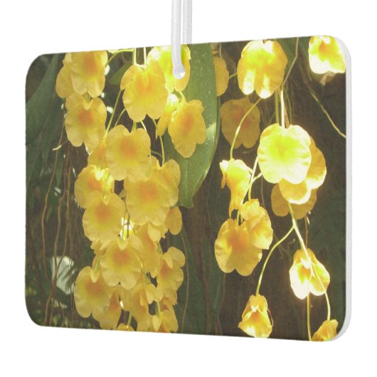 の黄色ぶら下がったい蘭の熱帯花 カーエアーフレッシュナー (左)