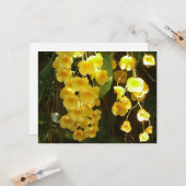 の黄色ぶら下がったい蘭の熱帯花 カード (正面/裏面インサイチュ)