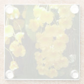 の黄色ぶら下がったい蘭の熱帯花 ガラスコースター (裏面)