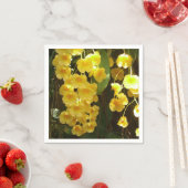 の黄色ぶら下がったい蘭の熱帯花 スタンダードカクテルナプキン (インサイチュ)