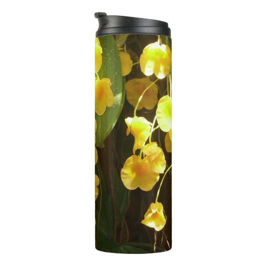 の黄色ぶら下がったい蘭の熱帯花 タンブラー (回転右)