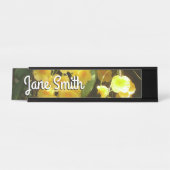 の黄色ぶら下がったい蘭の熱帯花 デスクネームプレート (正面)