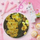 の黄色ぶら下がったい蘭の熱帯花 ペーパープレート (パーティー)