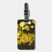 の黄色ぶら下がったい蘭の熱帯花 ラゲッジタグ (正面縦)