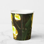 の黄色ぶら下がったい蘭の熱帯花 紙コップ (右)
