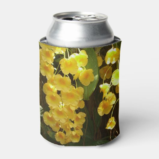 の黄色ぶら下がったい蘭の熱帯花 缶クーラー (缶正面)