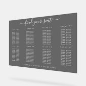 の黒いアクリルテーブルの結婚座席表 アクリルサイン (傾斜)