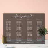 の黒いアクリルテーブルの結婚座席表 アクリルサイン (ウェディング)