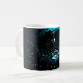～の黒い背景に輝つるくディスコボール  コーヒーマグカップ (正面左)