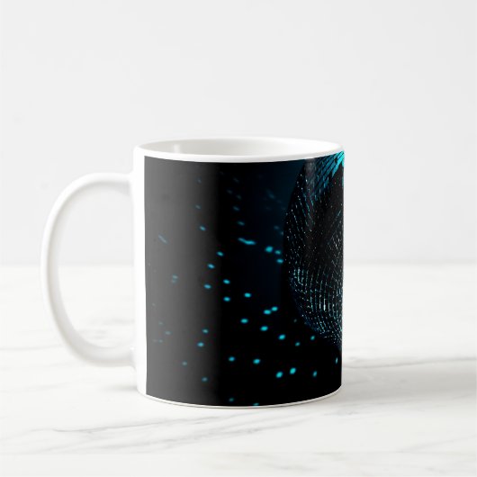 ～の黒い背景に輝つるくディスコボール  コーヒーマグカップ (左)