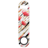 *~*の黒い金ゴールドの白く赤いケシパターン スピード栓抜き (裏面)