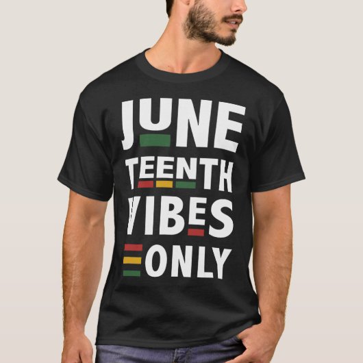 の黒アメリ祝クにのみJuneech Vibes Tシャツ (正面)