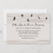 の黒結婚バラ粉末繊細なフォートコテージ 招待状 (正面)