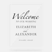 の黒結婚白のアクリルのウェルカムサイン アクリルサイン (正面)