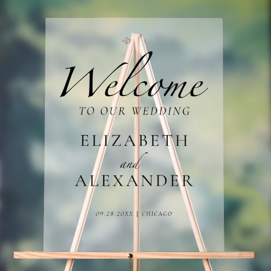 の黒結婚白のアクリルのウェルカムサイン アクリルサイン (ニュートラル)